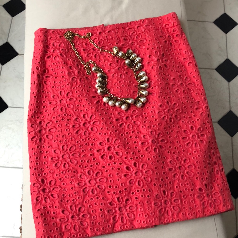 J. Crew Eyelet Pencil Skirt